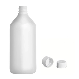 Plastová lahvička bílá s bílým uzávěrem Via 215 ml