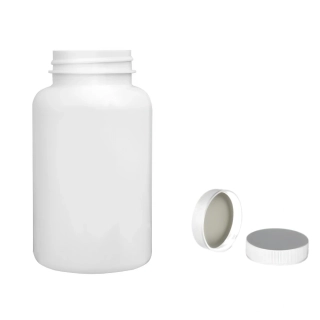 Plastová lahvička bílá s bílým uzávěrem Pilulka 250 ml