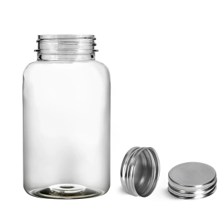 Plastová dóza se stříbrným plastovým víčkem Marina 500 ml